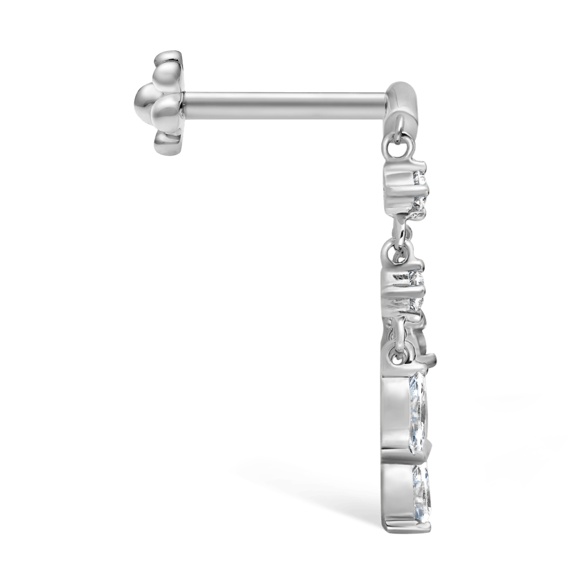 Diamond Drape Chandelier Threaded Stud Earring