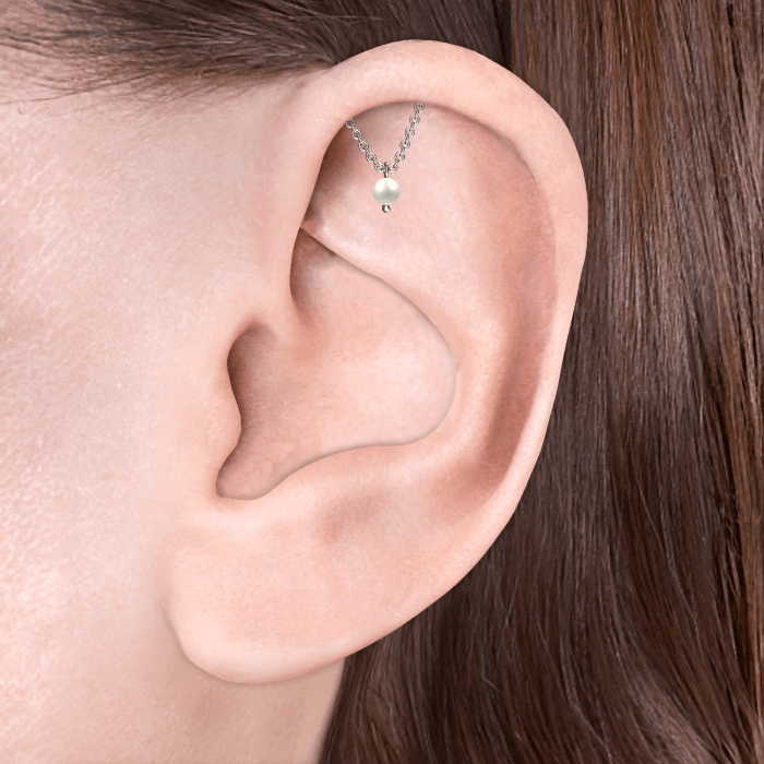 Pearl Drape Threaded Stud Earring