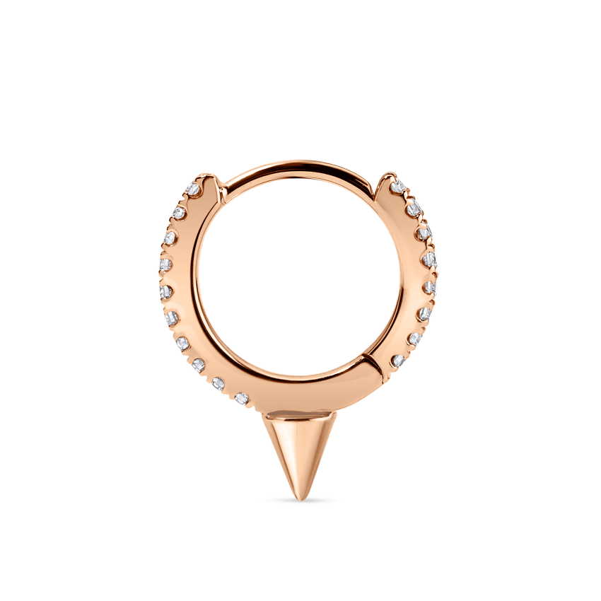 Single Short Spike Diamond Eternity Hoop Earring