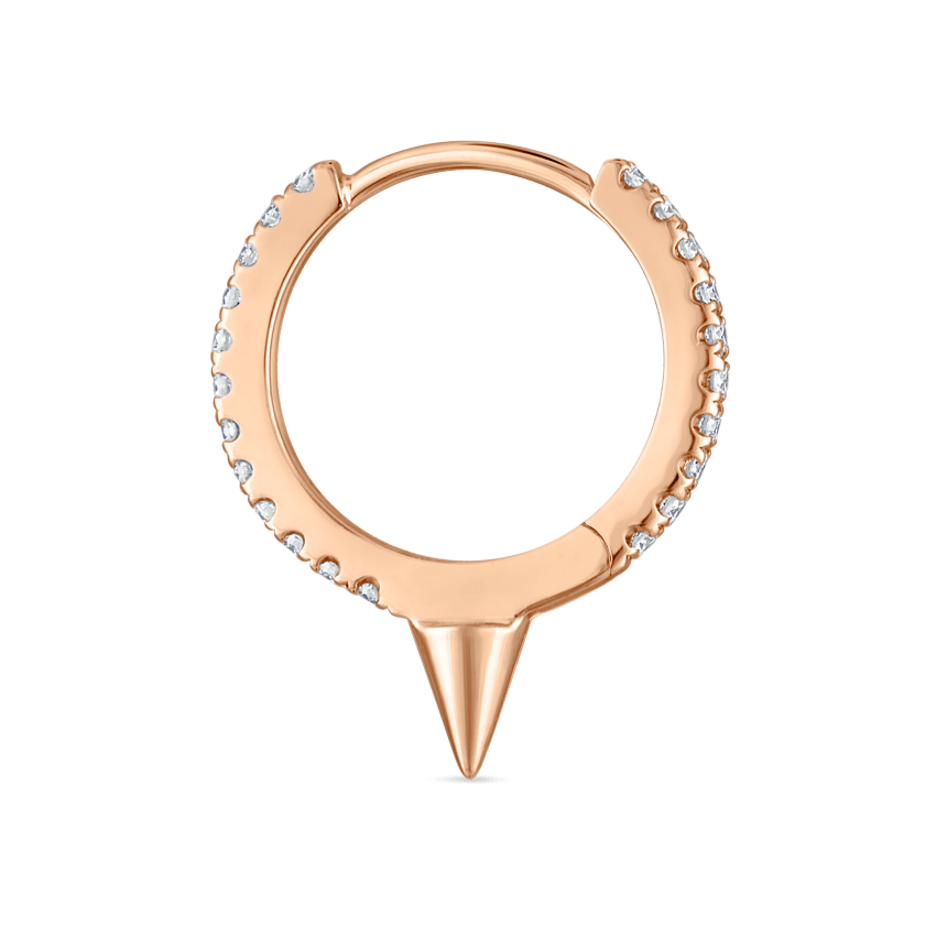 Single Short Spike Diamond Eternity Hoop Earring
