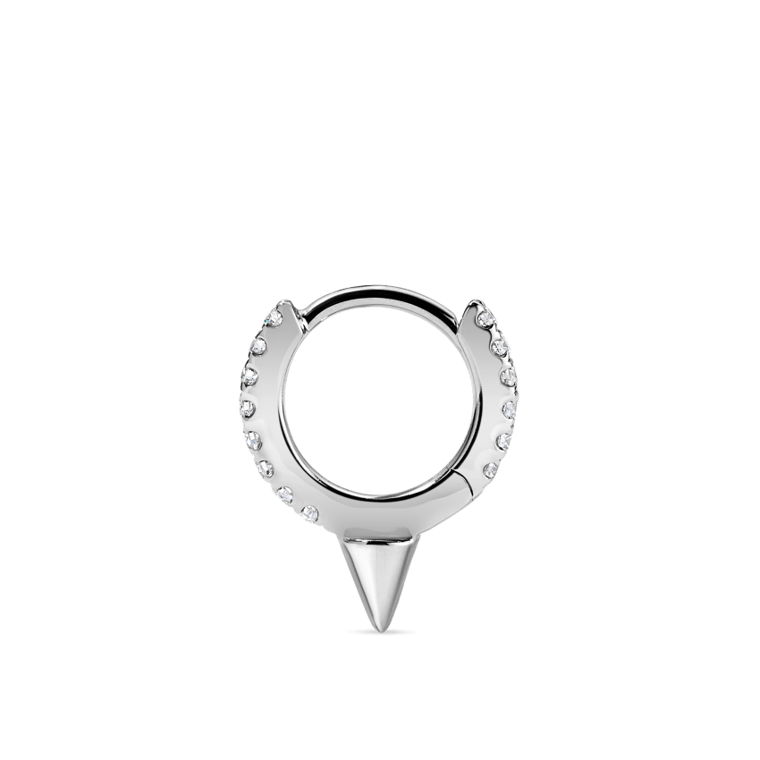 Single Short Spike Diamond Eternity Hoop Earring