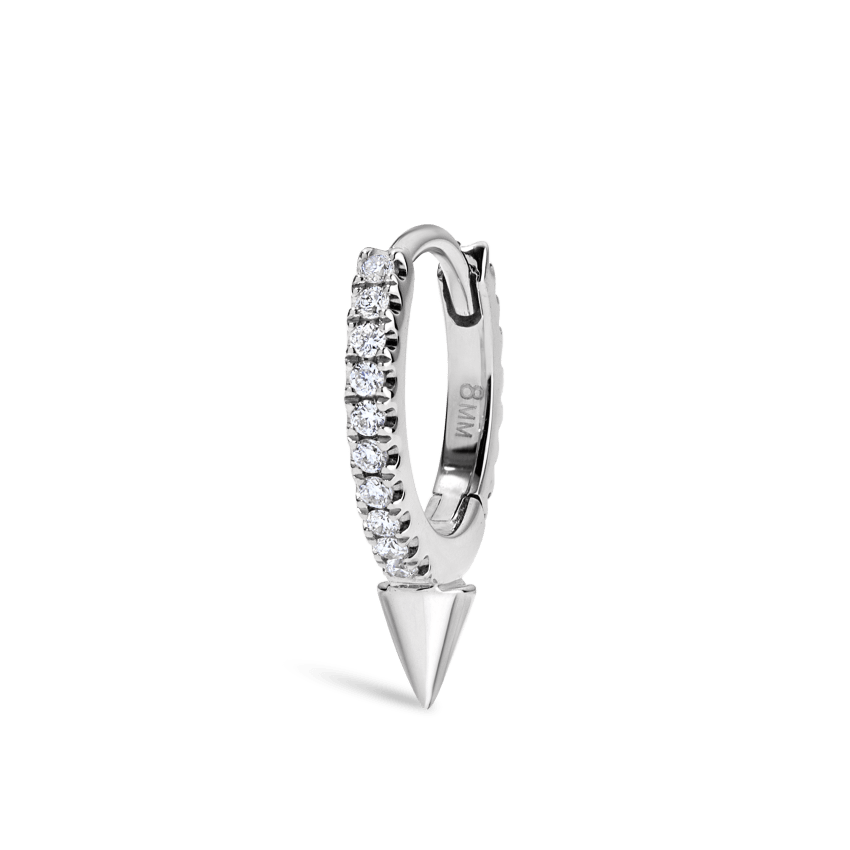 Single Short Spike Diamond Eternity Hoop Earring