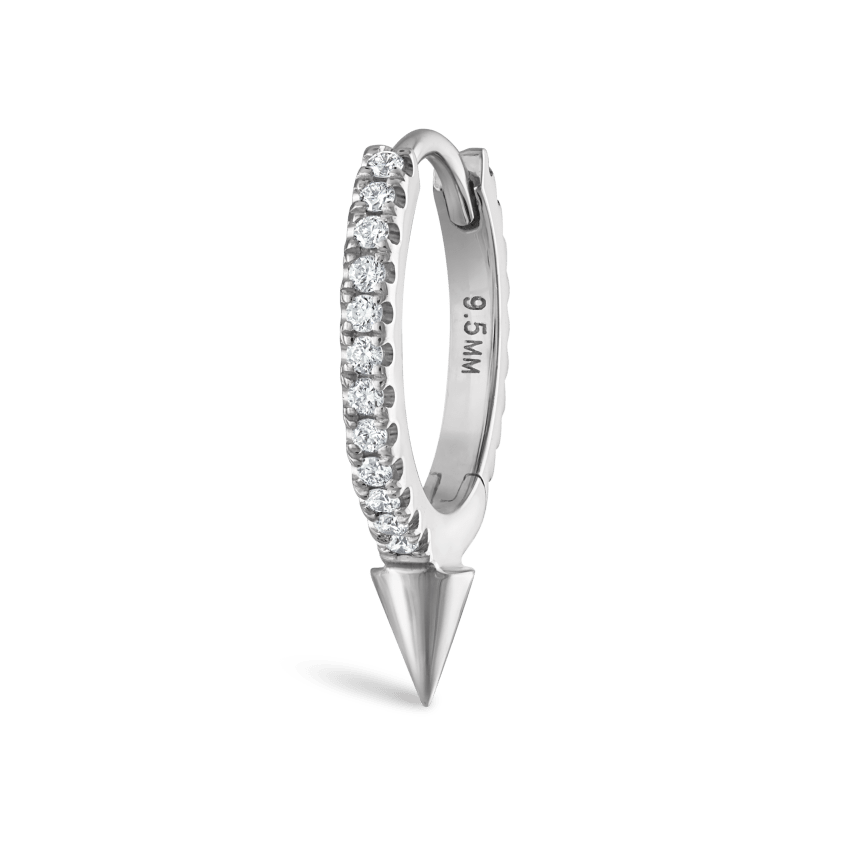 Single Short Spike Diamond Eternity Hoop Earring
