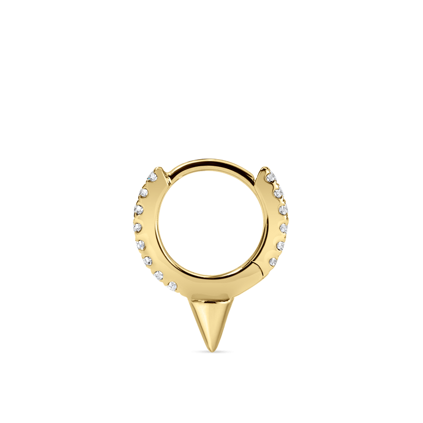 Single Short Spike Diamond Eternity Hoop Earring