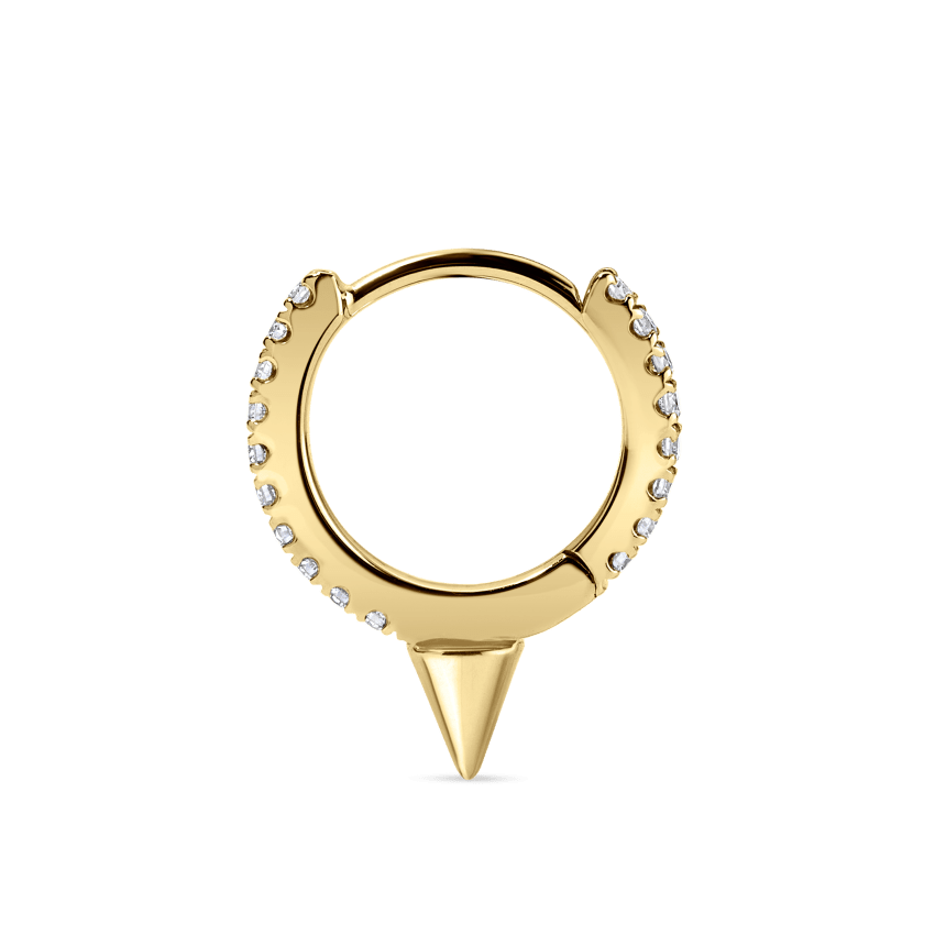 Single Short Spike Diamond Eternity Hoop Earring