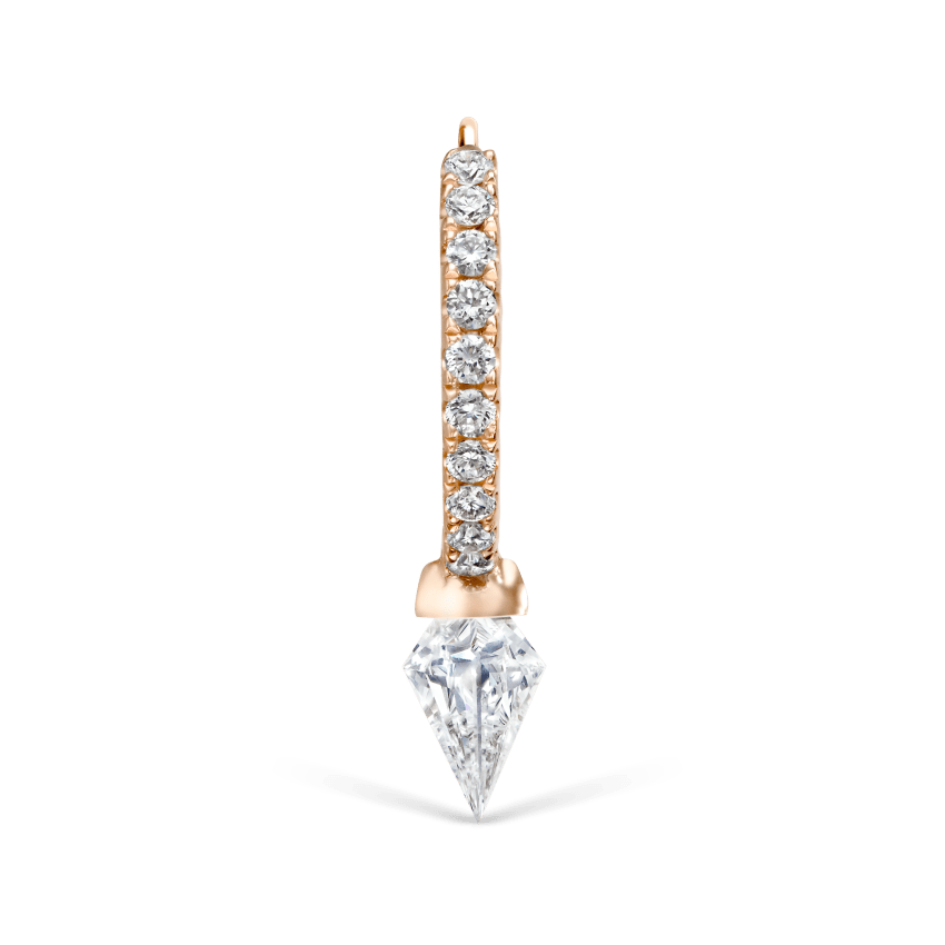 Silhouette Diamond Short Spike Eternity Hoop Earring