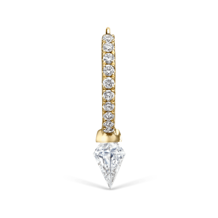 Silhouette Diamond Short Spike Eternity Hoop Earring
