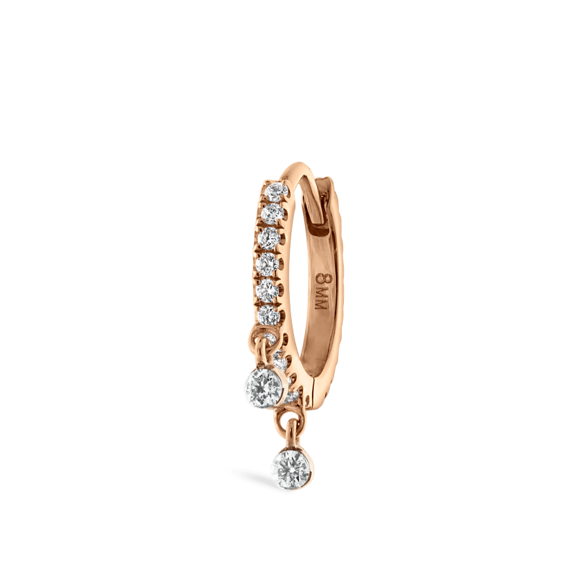 Diamond Eternity Double Dangle Hoop Earring