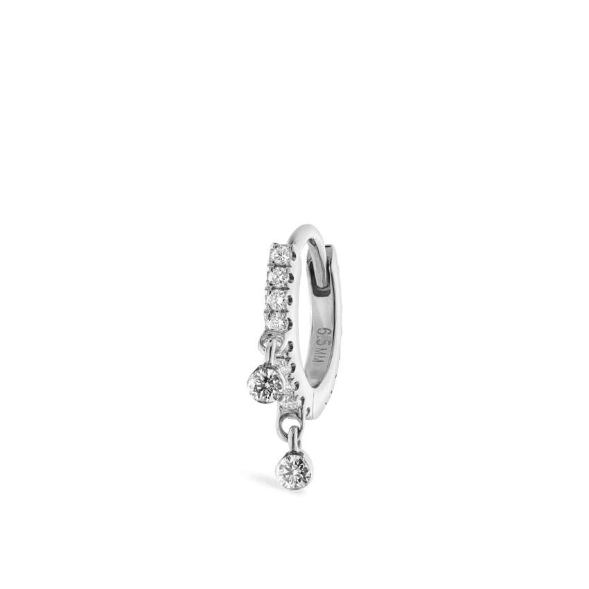 Diamond Eternity Double Dangle Hoop Earring