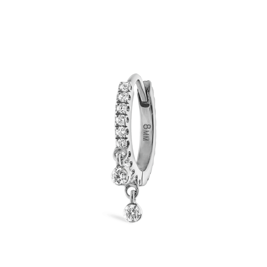 Diamond Eternity Double Dangle Hoop Earring