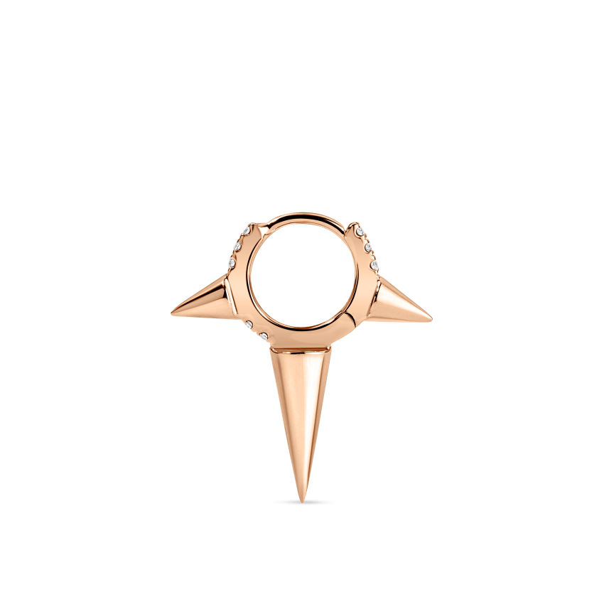 Triple Long Spike Diamond Eternity Hoop Earring