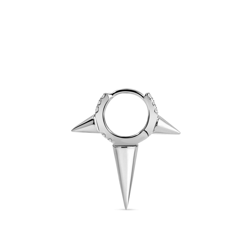 Triple Long Spike Diamond Eternity Hoop Earring