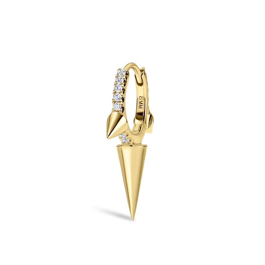 Triple Long Spike Diamond Eternity Hoop Earring