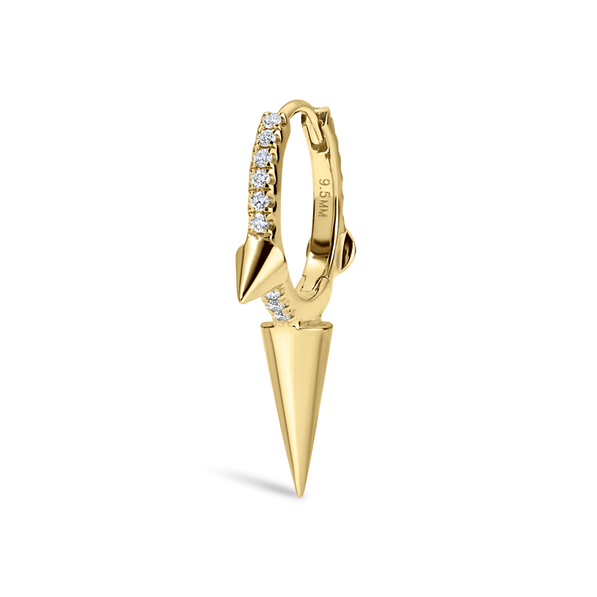 Triple Long Spike Diamond Eternity Hoop Earring