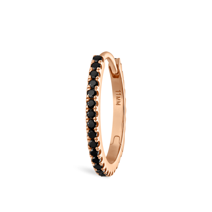 Black Diamond Eternity Hoop Earring