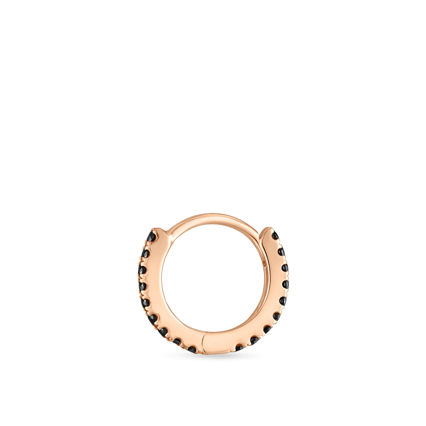 Black Diamond Eternity Hoop Earring