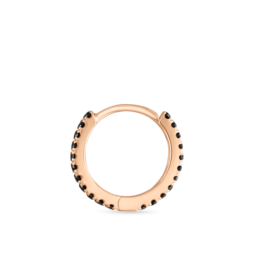 Black Diamond Eternity Hoop Earring