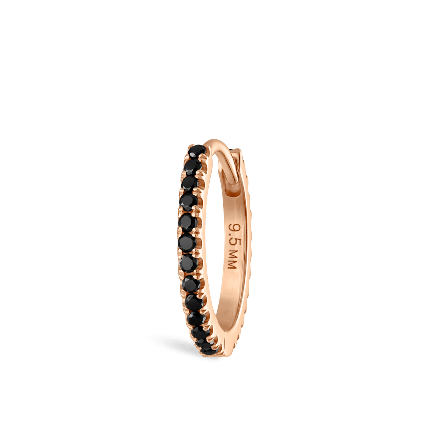 Black Diamond Eternity Hoop Earring