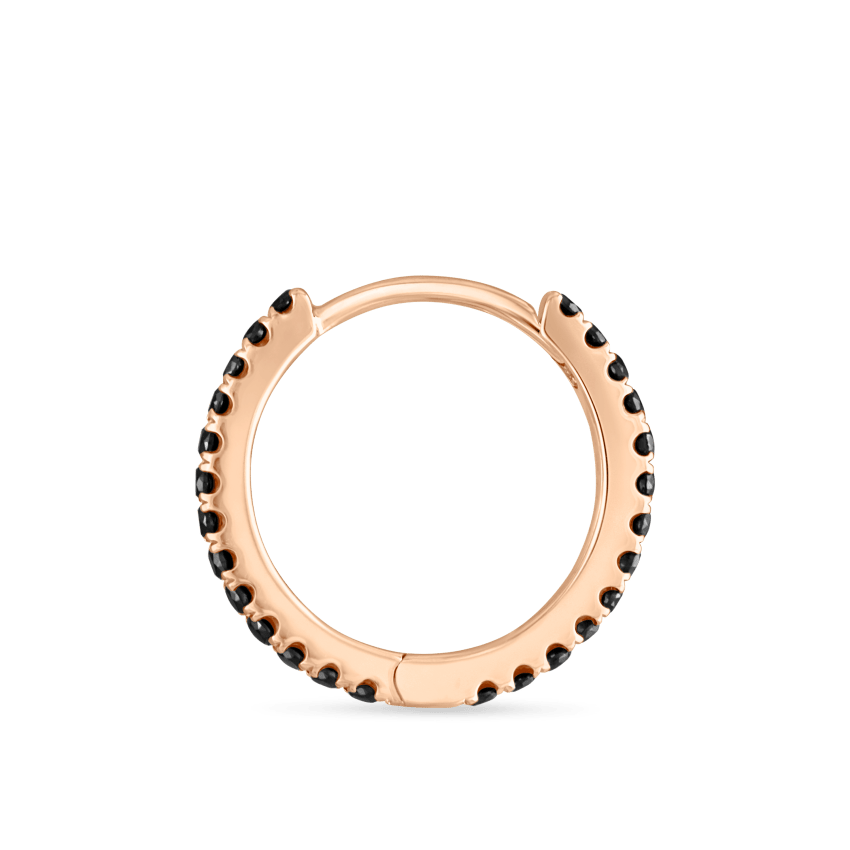 Black Diamond Eternity Hoop Earring