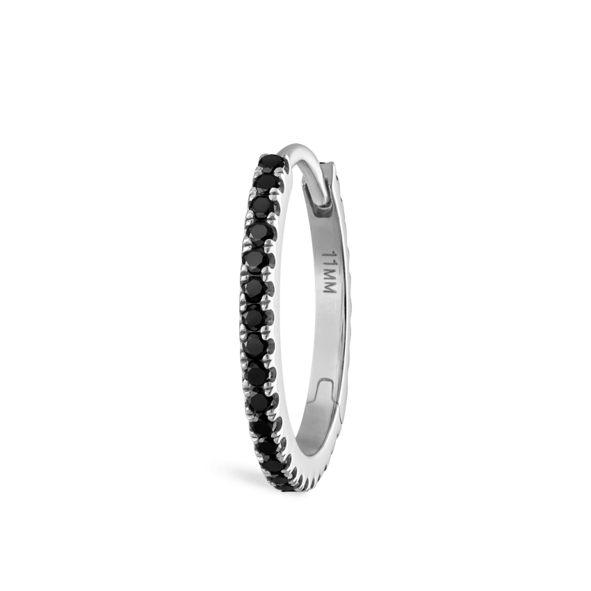 Black Diamond Eternity Hoop Earring