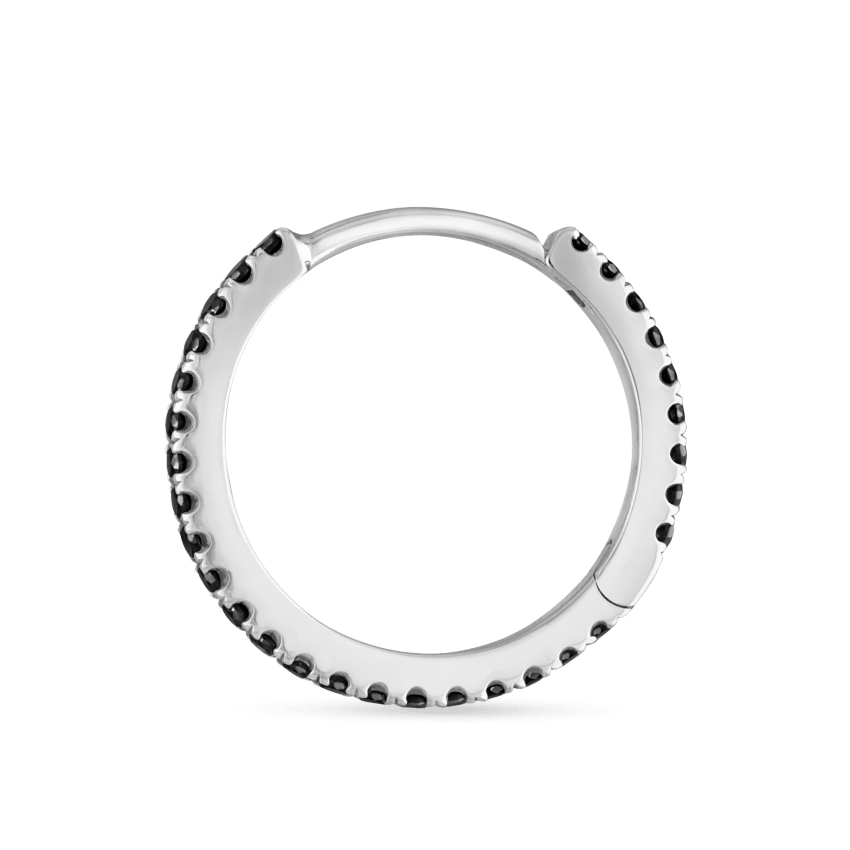 Black Diamond Eternity Hoop Earring