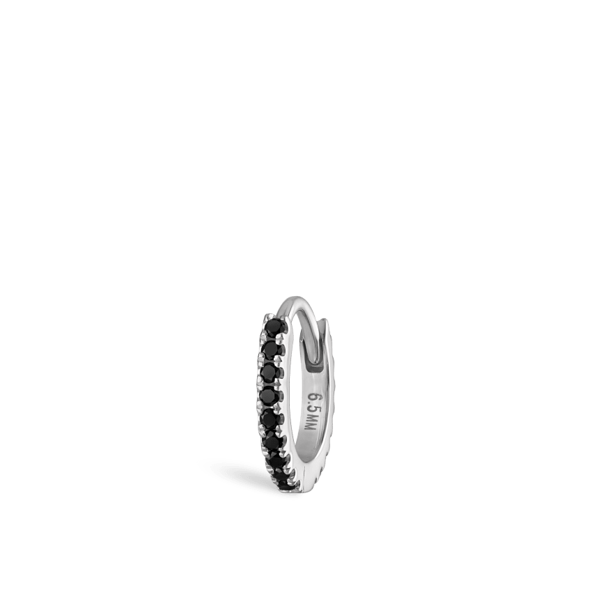 Black Diamond Eternity Hoop Earring