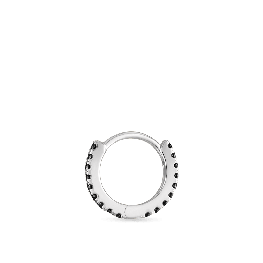 Black Diamond Eternity Hoop Earring