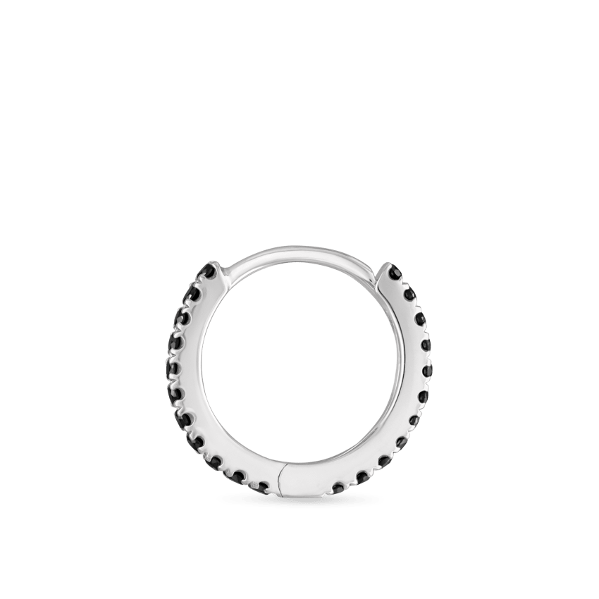 Black Diamond Eternity Hoop Earring