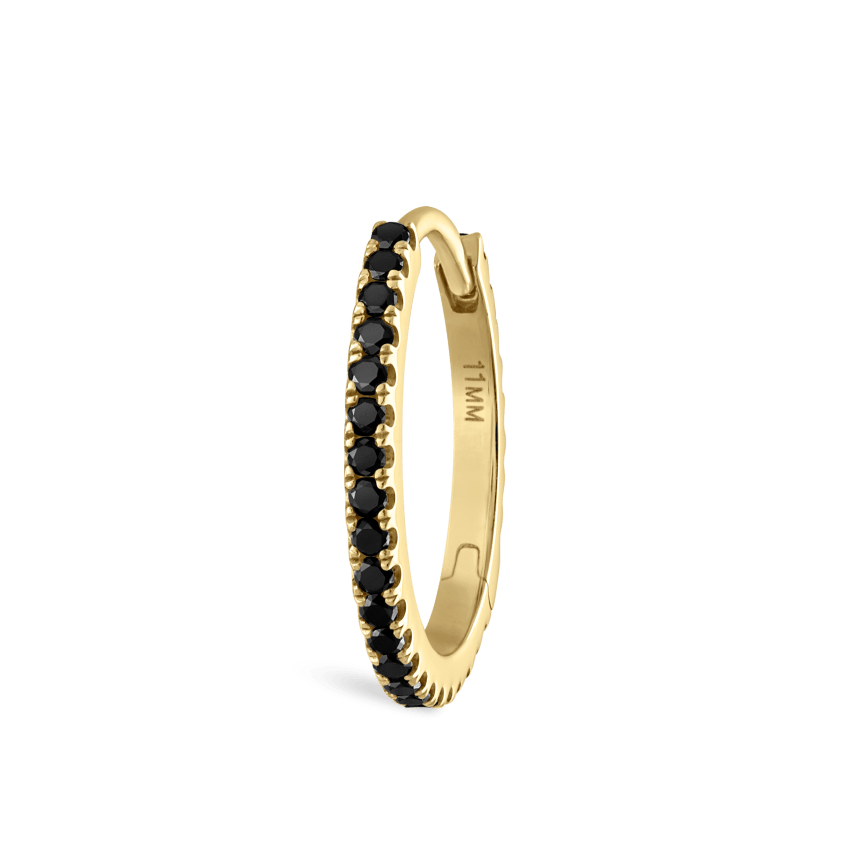 Black Diamond Eternity Hoop Earring