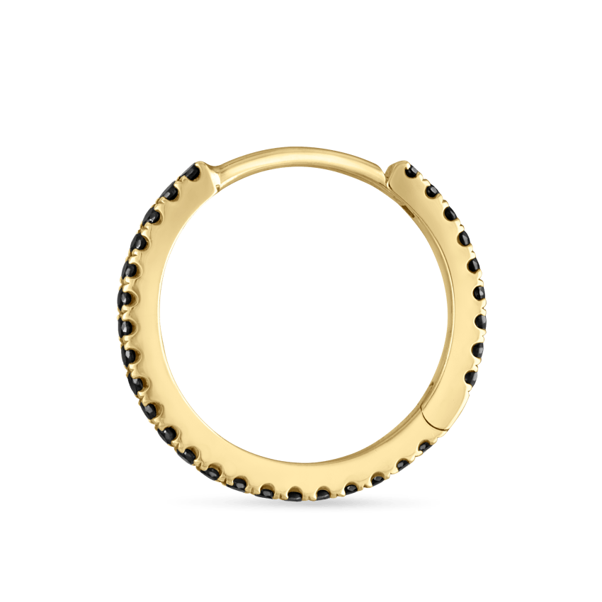Black Diamond Eternity Hoop Earring