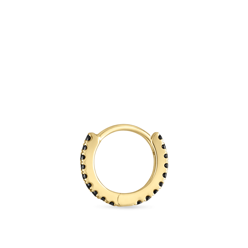 Black Diamond Eternity Hoop Earring
