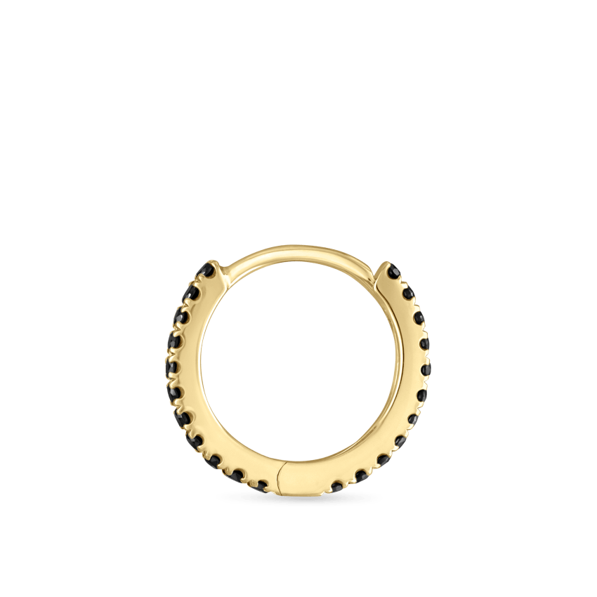 Black Diamond Eternity Hoop Earring