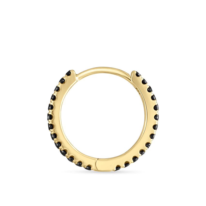 Black Diamond Eternity Hoop Earring