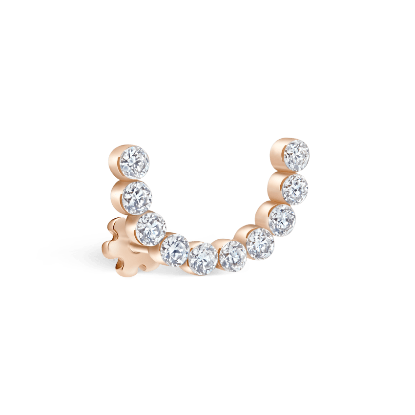 Invisible Set Diamond Demi Eternity Threaded Stud Earring With Titanium Backing