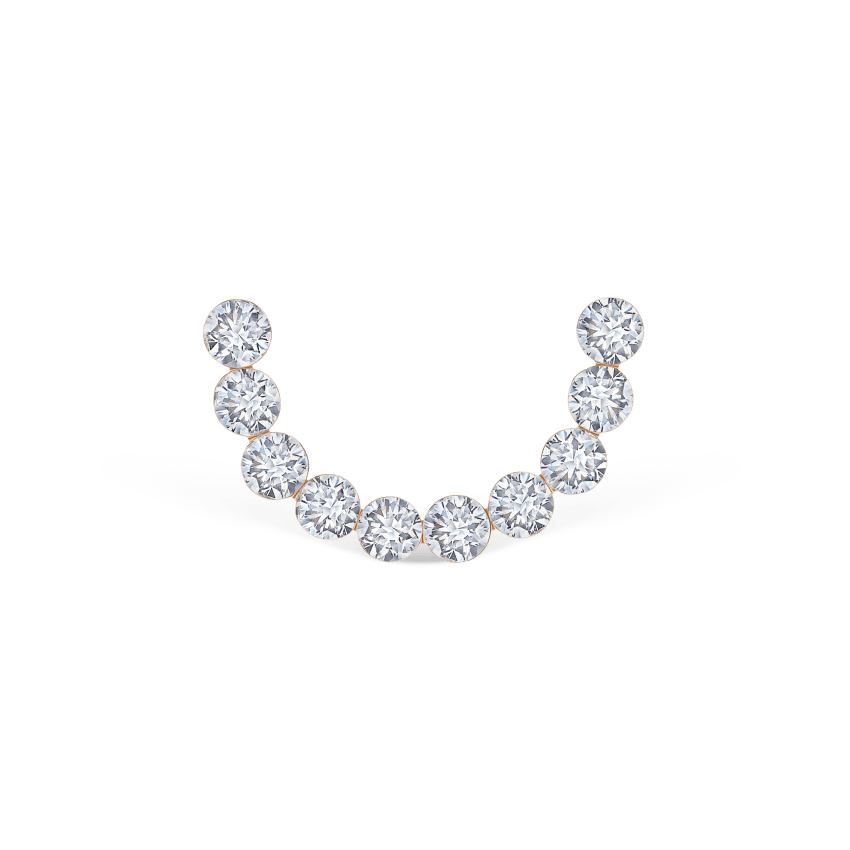 Invisible Set Diamond Demi Eternity Threaded Stud Earring With Titanium Backing