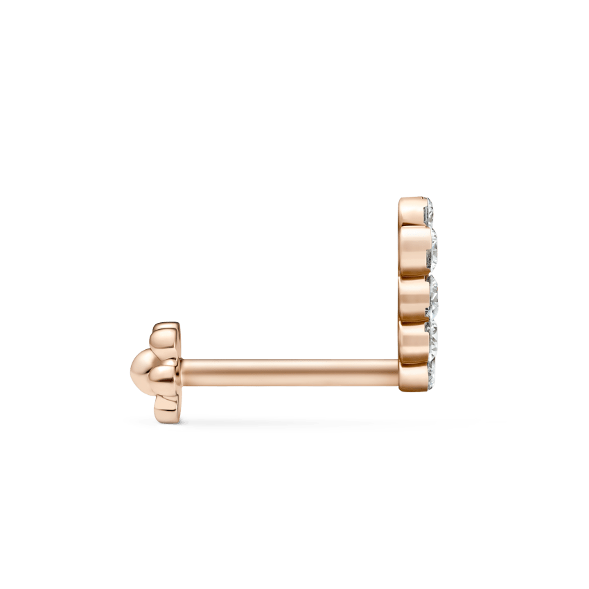 Invisible Set Diamond Demi Eternity Threaded Stud Earring