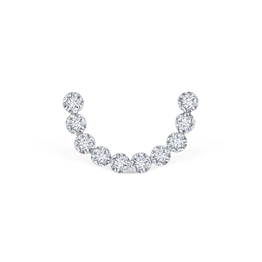 Invisible Set Diamond Demi Eternity Threaded Stud Earring With Titanium Backing