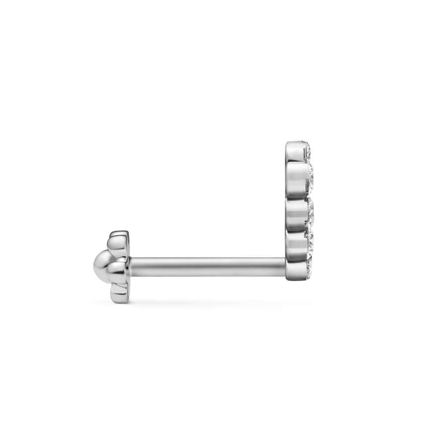 Invisible Set Diamond Demi Eternity Threaded Stud Earring