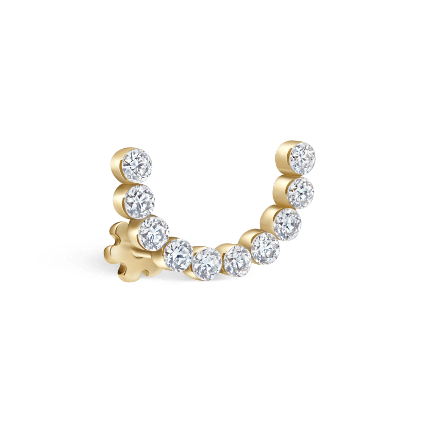 Invisible Set Diamond Demi Eternity Threaded Stud Earring With Titanium Backing