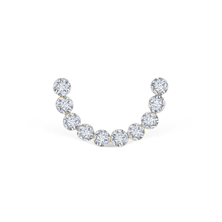 Invisible Set Diamond Demi Eternity Threaded Stud Earring