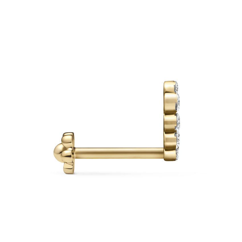Invisible Set Diamond Demi Eternity Threaded Stud Earring