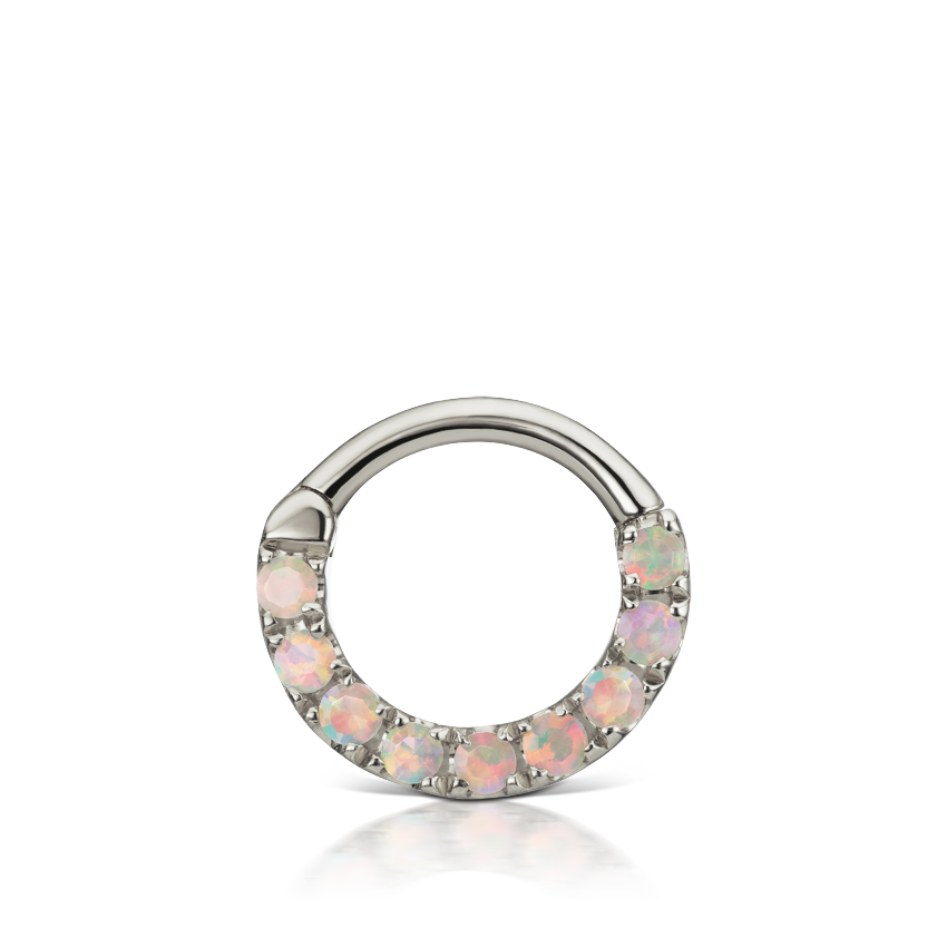 Opal Horizontal Eternity Hoop Earring