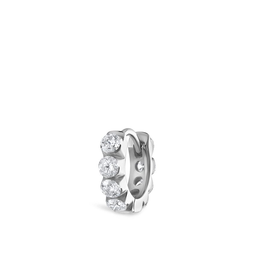 Invisible Set Large Diamond Eternity Hoop Earring