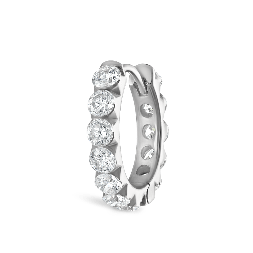 Invisible Set Large Diamond Eternity Hoop Earring