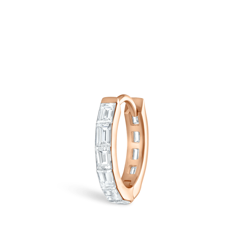 Invisible Set Baguette Diamond Eternity Hoop Earring