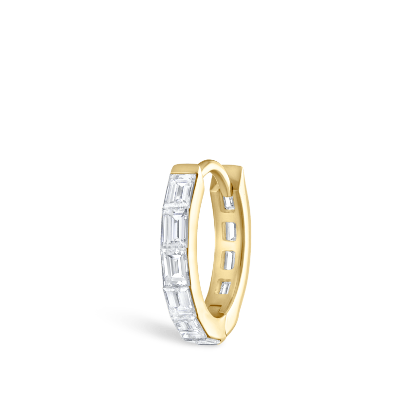 Invisible Set Baguette Diamond Eternity Hoop Earring