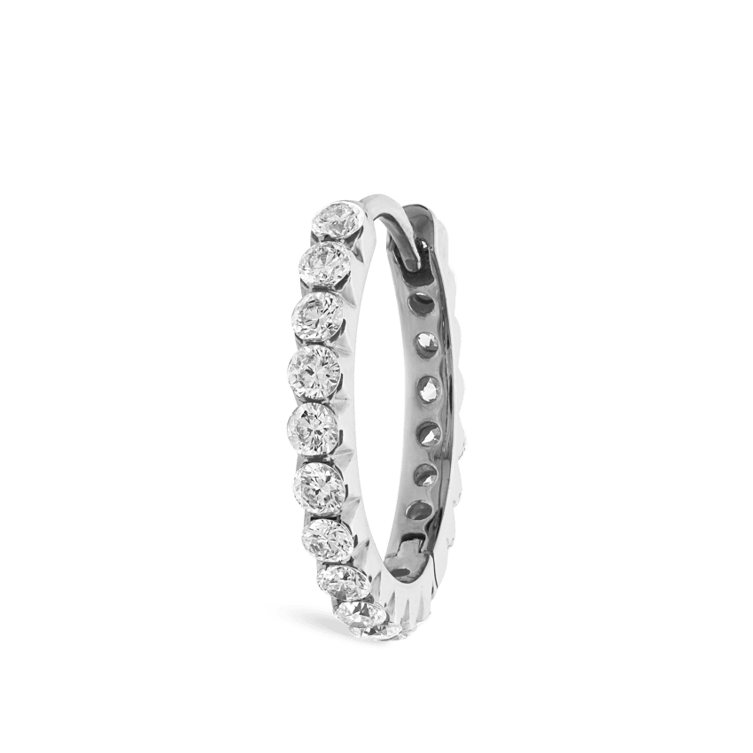Invisible Set Diamond Eternity Hoop Earring