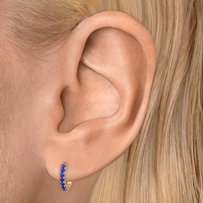 Lapis Eternity Hoop Earring