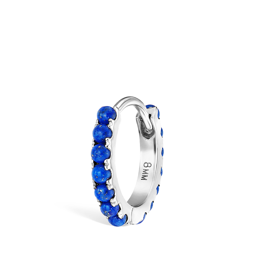 Lapis Eternity Hoop Earring