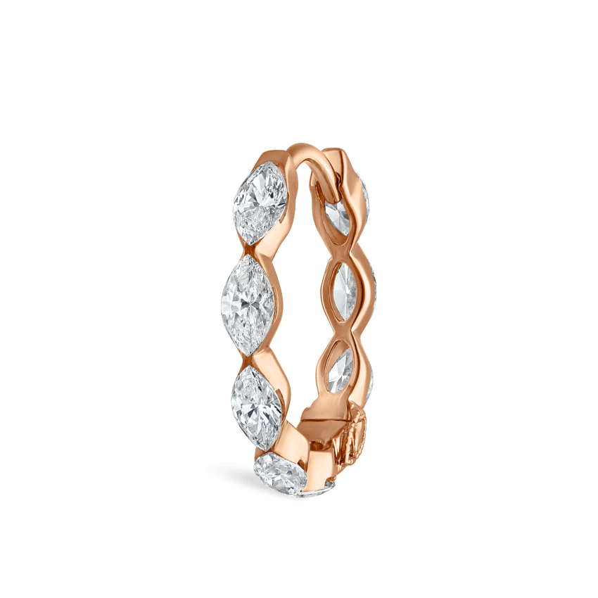 Invisible Set Diamond Marquise Eternity Hoop Earring